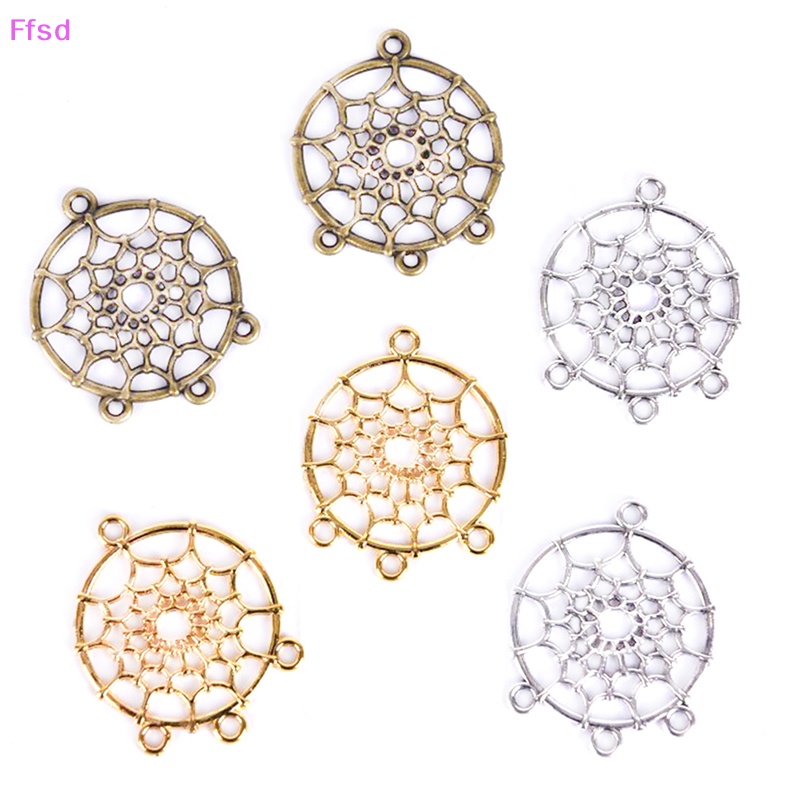 Set 10 Mặt Dây Chuyền Hợp Kim Hình Dreamcatcher Phong Cách Vintage