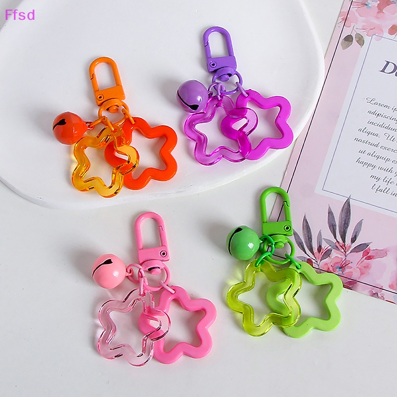 {Ffsd} Móc Khóa Acrylic Hình Chuông Ngôi Sao Năm Cánh Sáng Tạo Làm Quà Tặng Tình Bạn Cho Bạn Nữ * Hàng Bán Chạy