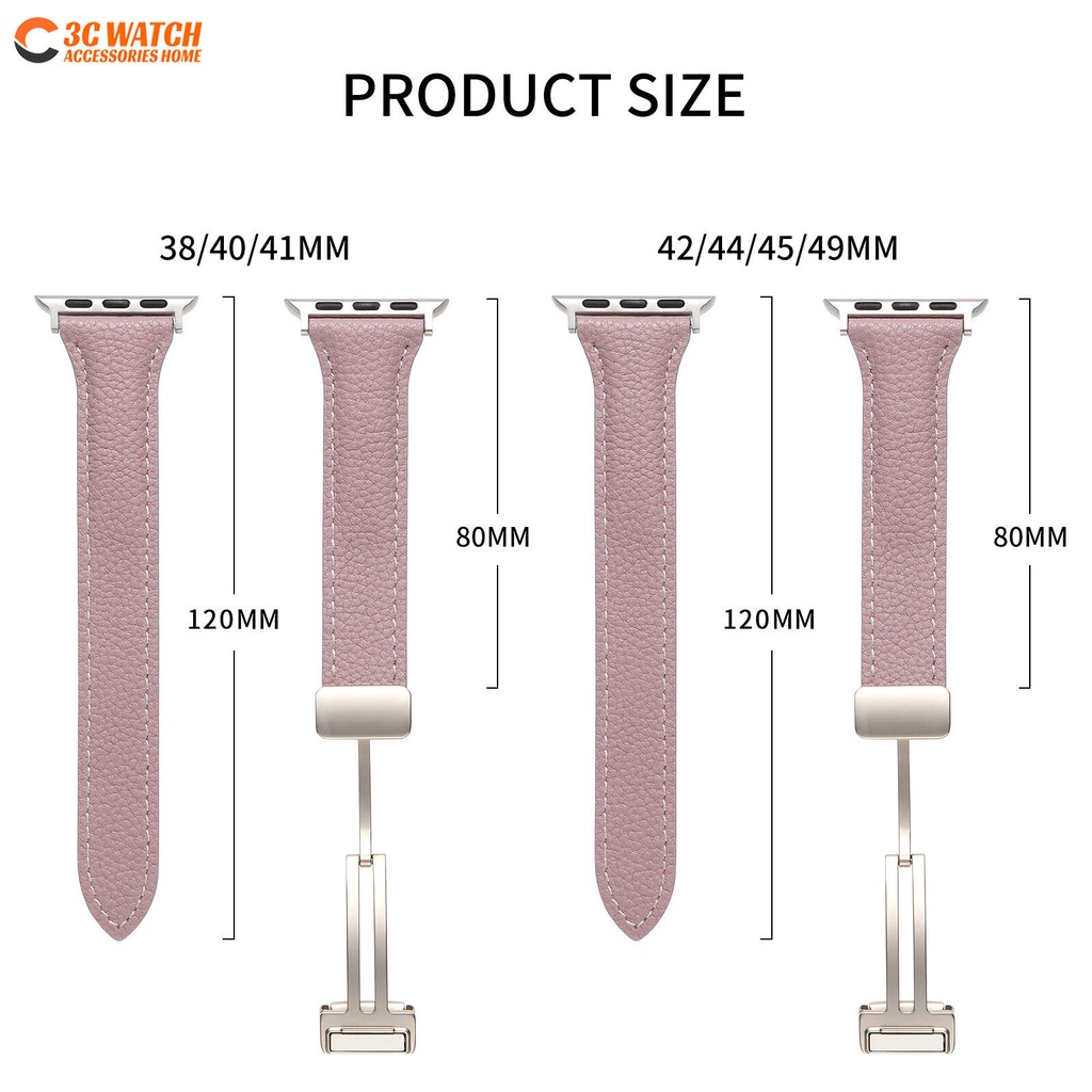 Dây Đeo Bằng Da Có Khóa Nam Châm Cho Đồng Hồ Thông Minh Apple Watch Series ultra 49 / 45 / 44 / 42 / 41 / 40 / 38mm iWatch Series 3 4 5 6 se 7 8