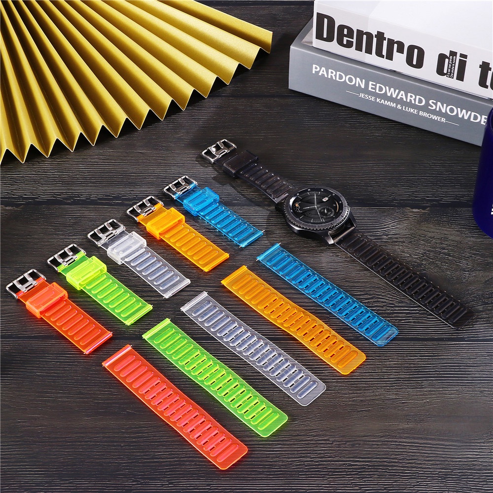 Dây Đeo Trong Suốt Màu Kẹo Chống Rơi Vỡ Thay Thế Cho Đồng Hồ Thông Minh Samsung 20mm / 22mm