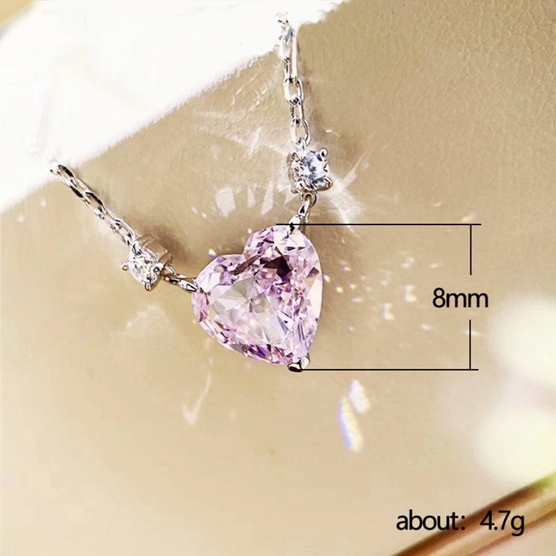 Ygt Vòng cổ Choker Bằng Thép Không Gỉ Mặt Trái Tim Đính Đá Zircon Ngọt Ngào Cho Nữ