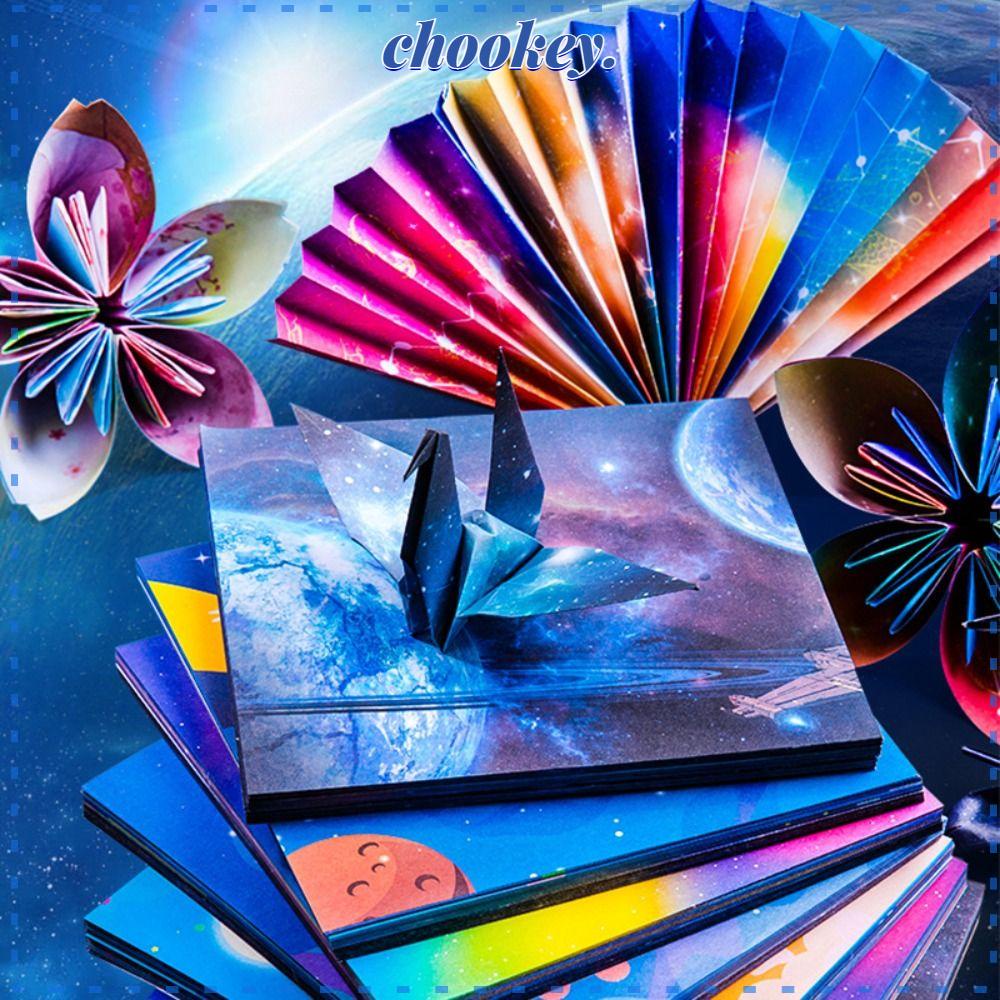 CHOOKEY Giấy Xếp Origami Hai Mặt Hình Vuông / Ngôi Sao Nhiều Màu Sắc Dành Cho Trẻ Em