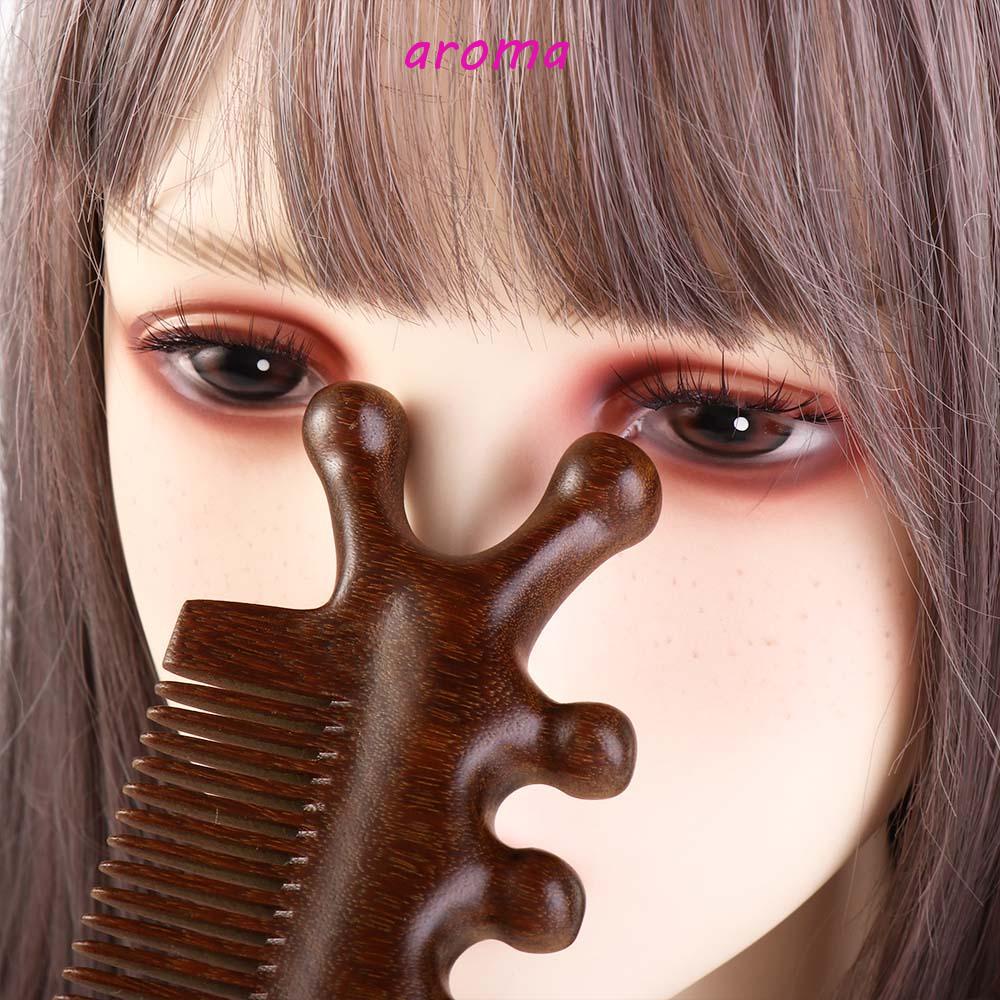 AROMA Lược Gỗ Mát Xa Chống Tĩnh Điện 3 Trong 1 Cho Nam Nữ