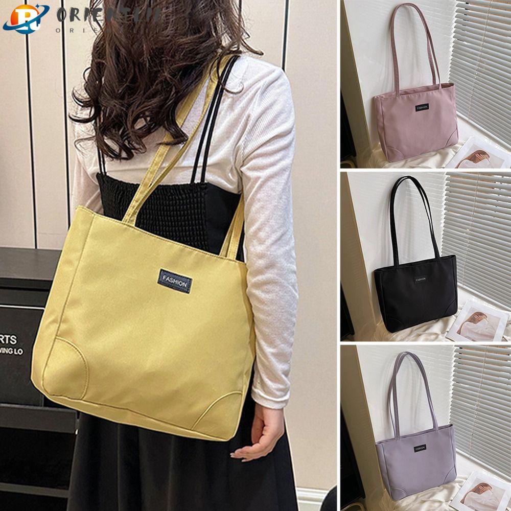 ORIENTLII Túi Xách Da PU Màu Trơn Sức Chứa Lớn Thời Trang Cho Nữ