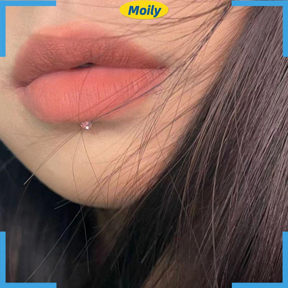 MOILYVN Khuyên Xỏ Môi Đính Đá Quý Nhân Tạo Bằng Thép Không Gỉ Hàng Mới Dành Cho Nam Và Nữ