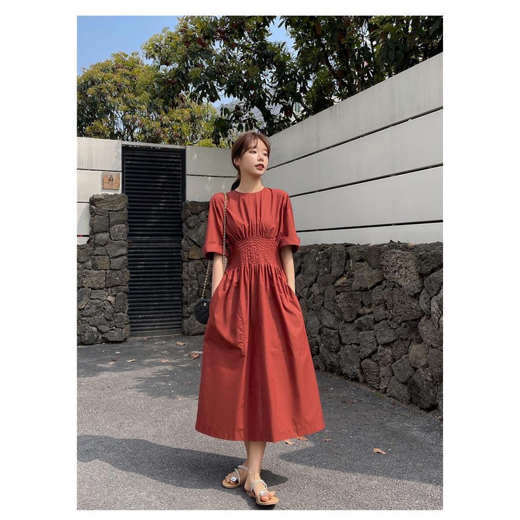 Đầm Dài Qua Gối Dáng Chữ a Eo Cao Phong Cách Pháp Cổ Điển Thời Trang Mùa Hè 2023 Mới Dành Cho Bạn Nữ