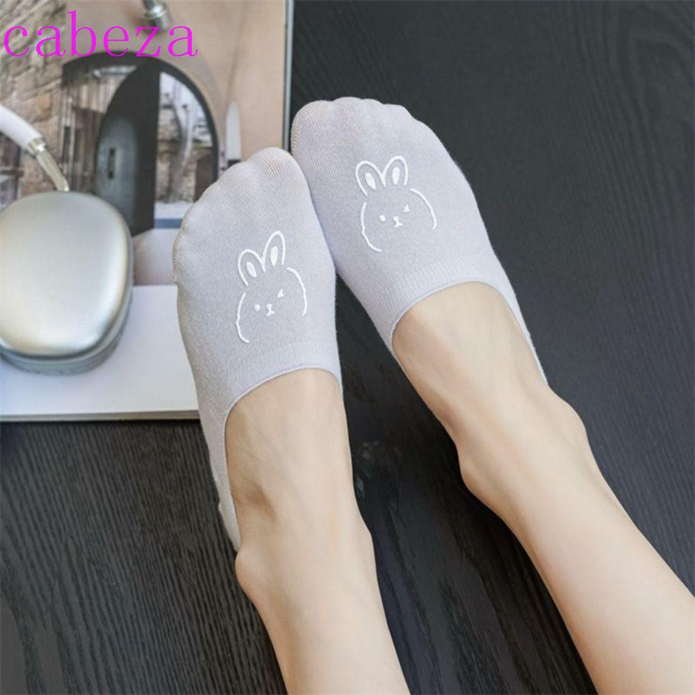 CABEZA Đôi Vớ Thuyền Thoáng Khí Chống Trượt Màu Sắc Thời Trang Hàn Quốc