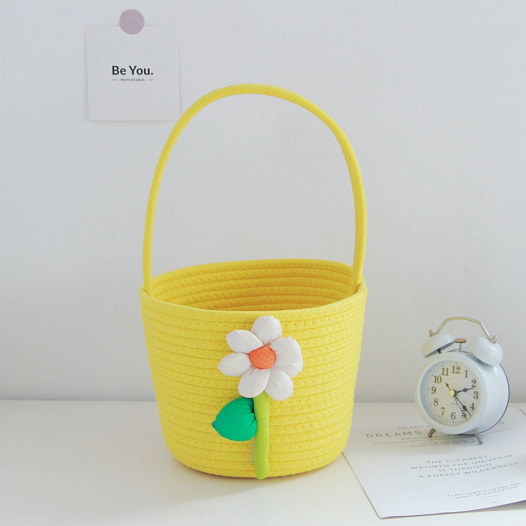 Giỏ Đựng Đồ Dùng Bằng Dây Cotton Bện Đa Năng Thời Trang Tiện Dụng