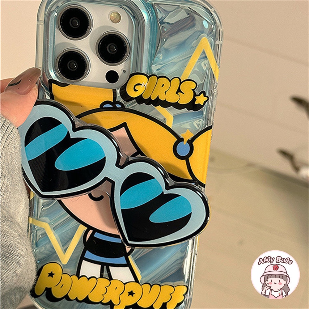 Ốp Điện Thoại TPU Dẻo Họa Tiết Powerpuff Girls Kèm Giá Đỡ &amp; Ngăn Đựng Thẻ Cho IPhone 14 Pro Max IPhone 12 11 Pro Max X XS XR 7Plus