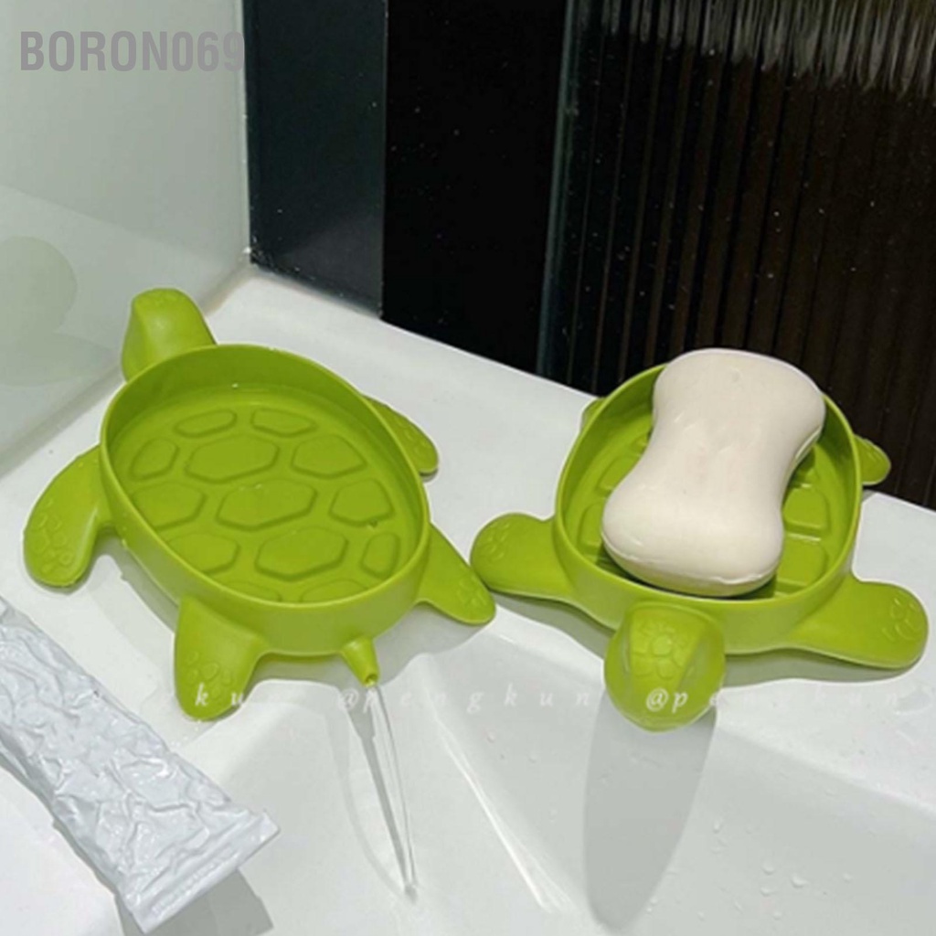 Boron069 Hộp Xà Phòng Chống Trơn Trượt Đuôi Thiết Kế Thoát Nước Hình Con Rùa Hoạt Đĩa Cho Tắm Giặt