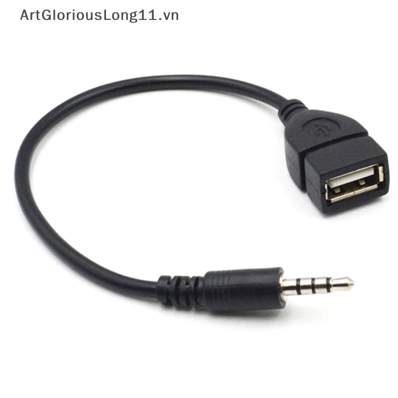 Dây Cáp Chuyển Đổi Đầu Cắm 3.5Mm AUX / MP3 Sang Cổng USB 2.0 Cho Xe Hơi