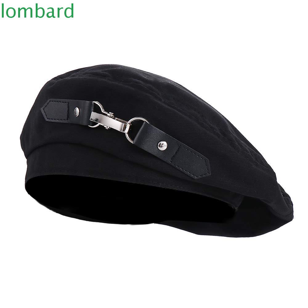 LOMBARD Mũ Beret Phối Khóa Kim Loại Đơn Giản Ngọt Ngào Phong Cách Retro Cho Bạn Gái