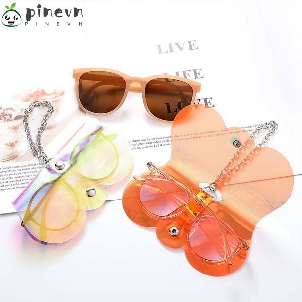 PINEVN Túi Đựng Mắt Kính Bằng Nhựa Trong Suốt Phối Dây Đeo Sợi Xích Độc Đáo Tiện Dụng Mang Theo Du Lịch