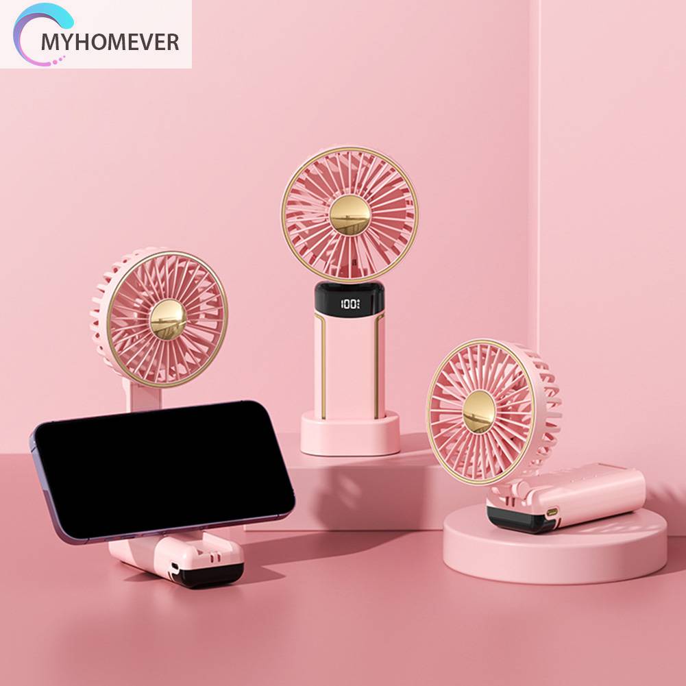 Quạt Cầm Tay Mini Có Thể Gấp Lại Với Màn Hình Kỹ Thuật Số Để