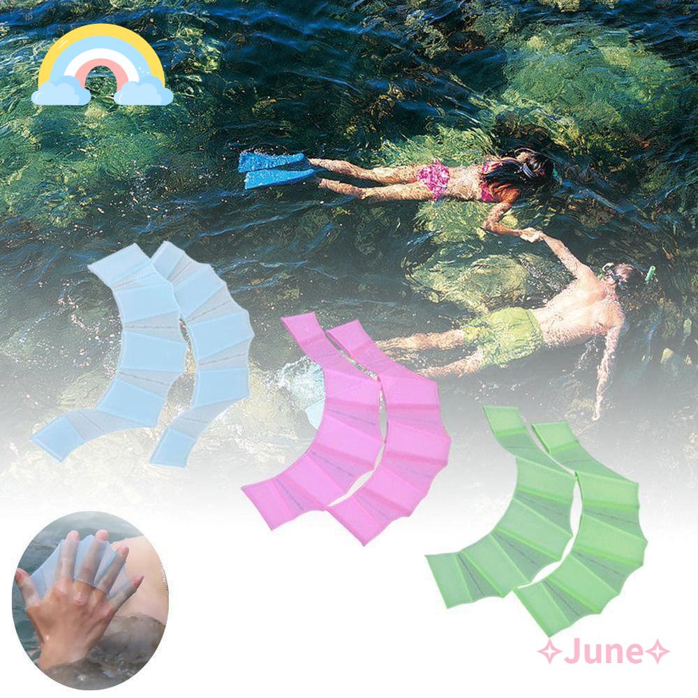 JUNE 1 Cặp Vây Bơi Lội Bằng Silicone Đeo Ngón Tay Dễ Sử Dụng