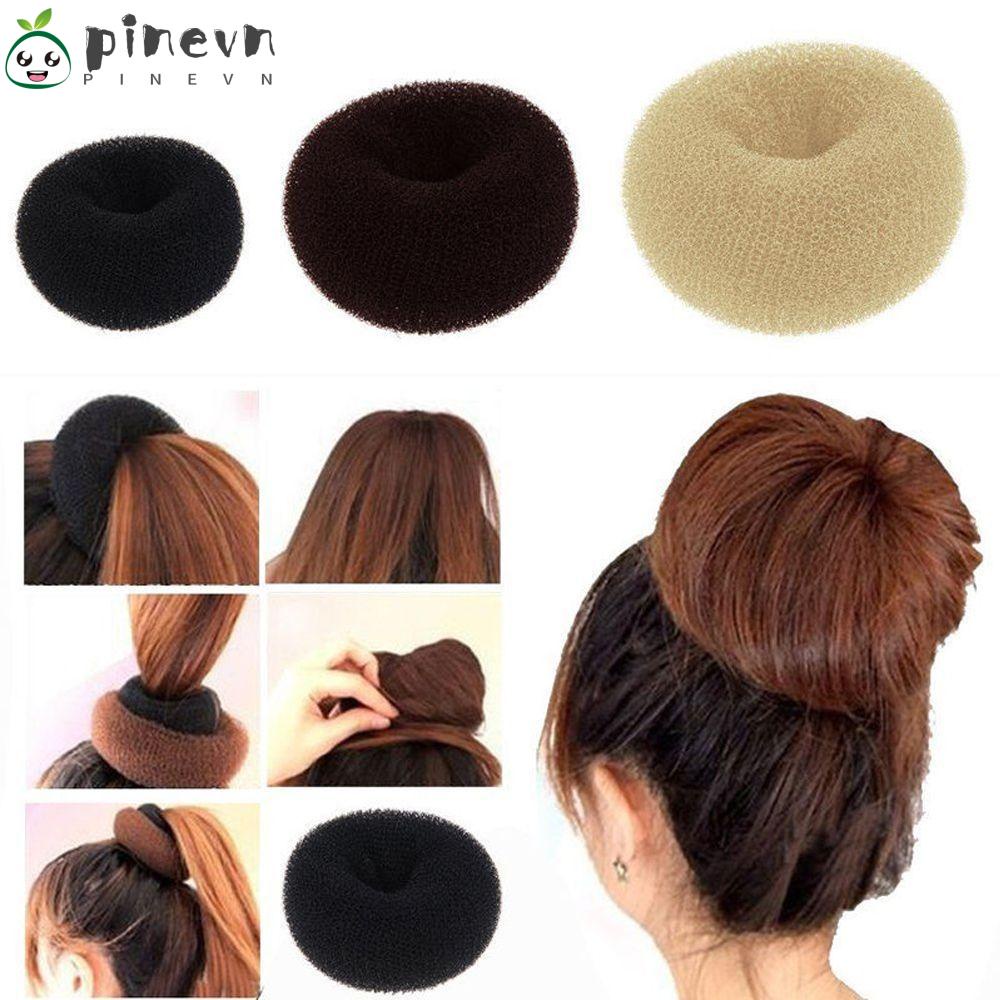 PINEVN Bộ 3 Dây Cột Tóc Hình Bánh Donut Thời Trang Cho Nữ