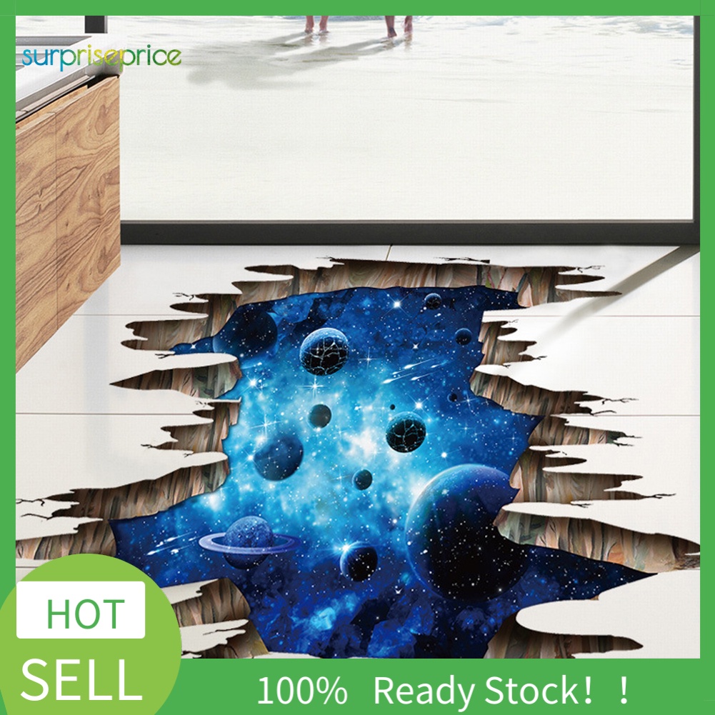 Miếng Dán Sàn Nhà Hình Hành Tinh Galaxy Bằng PVC Độc Đáo Trang Trí Nhà Cửa DIY