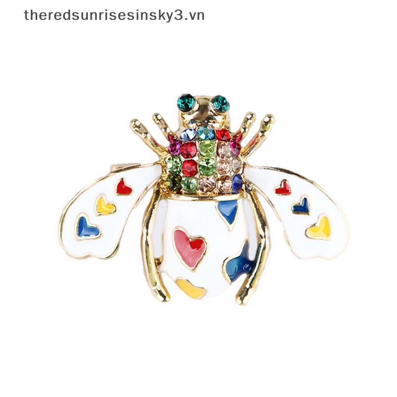 Ghim Cài Áo Hình Chú Ong / Trái Tim Đính Đá Pha Lê Thời Trang