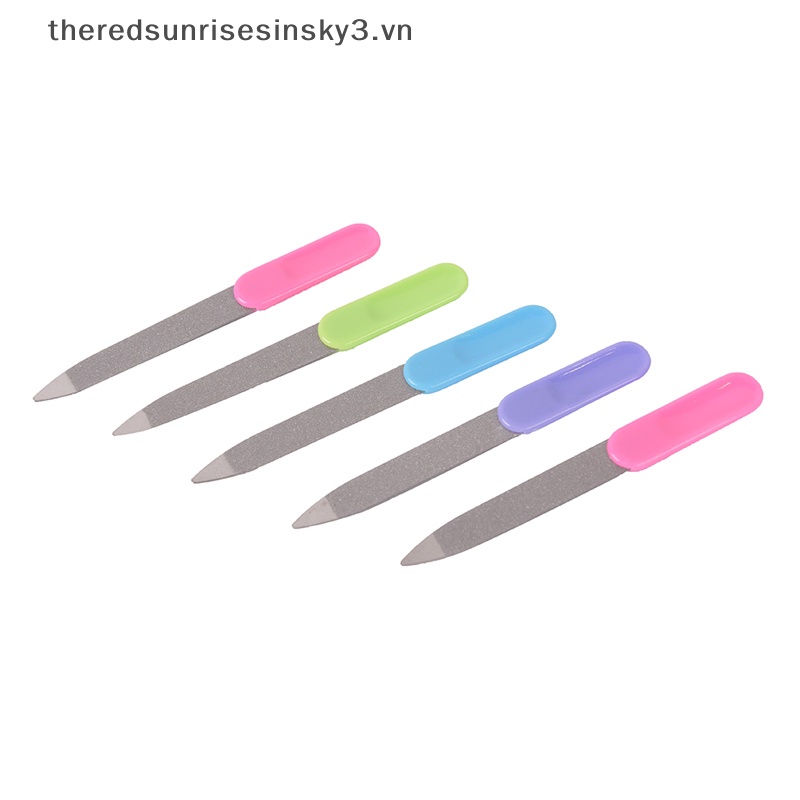 Bộ 5 Cây Dũa Móng Tay Bằng Kim Loại Hai Mặt Thời Trang