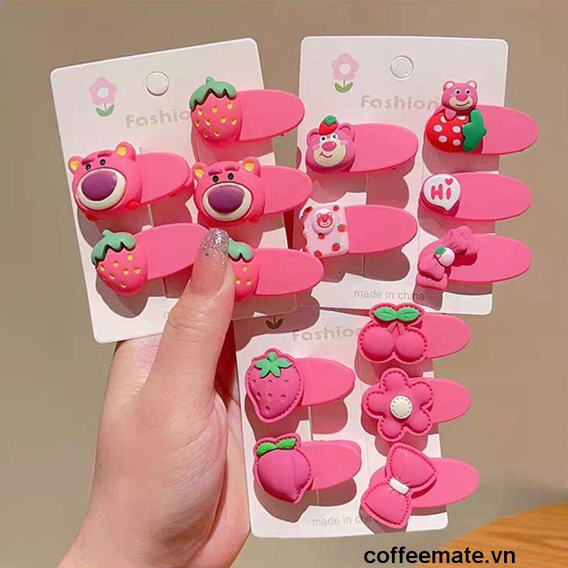 ⚡Kẹp Tóc Hình Trái Dâu / Gấu Hoạt Hình Dễ Thương Ngọt Ngào Thời Trang Cho Bé Gái