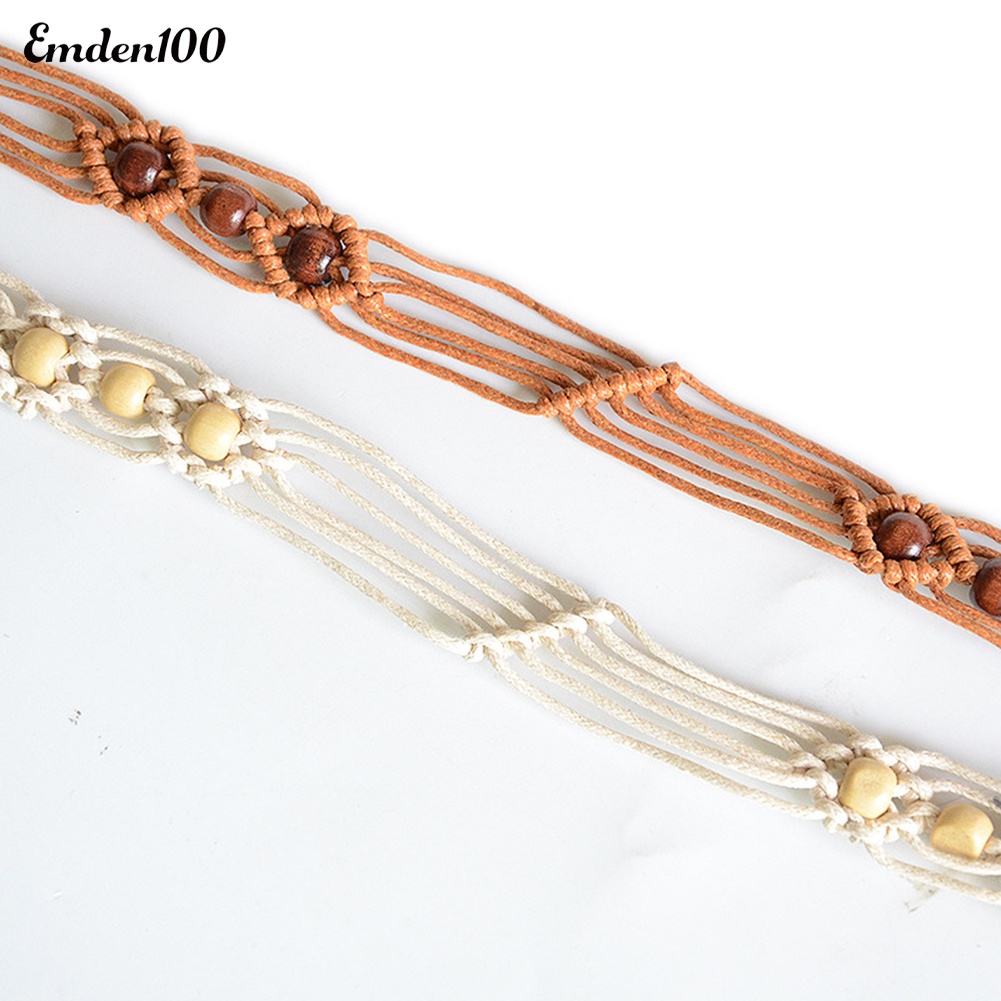 Thắt Lưng Dây Bện Xỏ Hạt Thủ Công Phong Cách Bohemia Cho Nữ