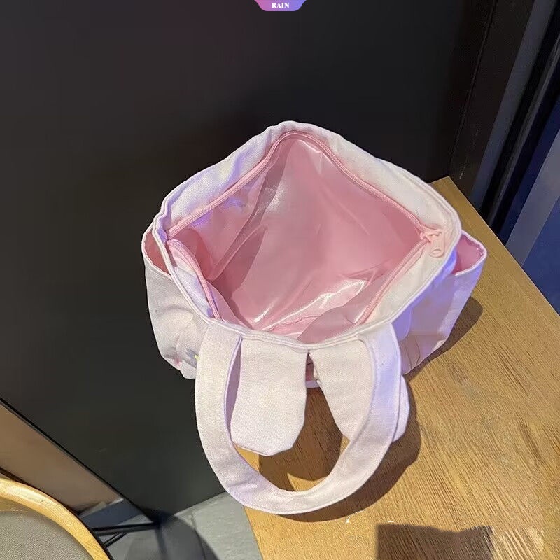 Sanrio Túi vải Sức Chứa Lớn Họa Tiết My Melody Dễ Thương Có Khóa Kéo Cho Nữ