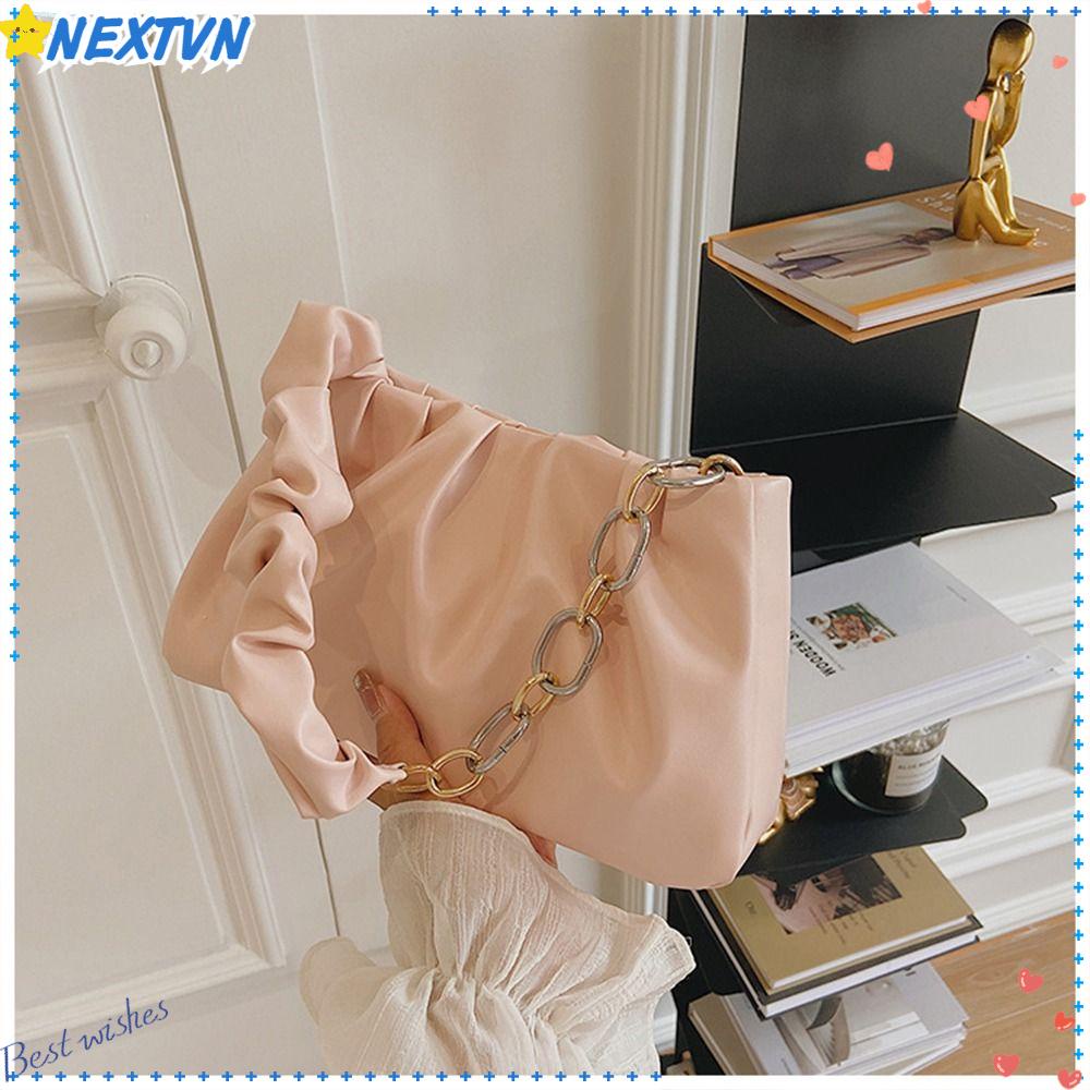 NEXTVN Túi Xách Da PU Màu Trơn Cỡ Lớn Thời Trang Cho Nữ