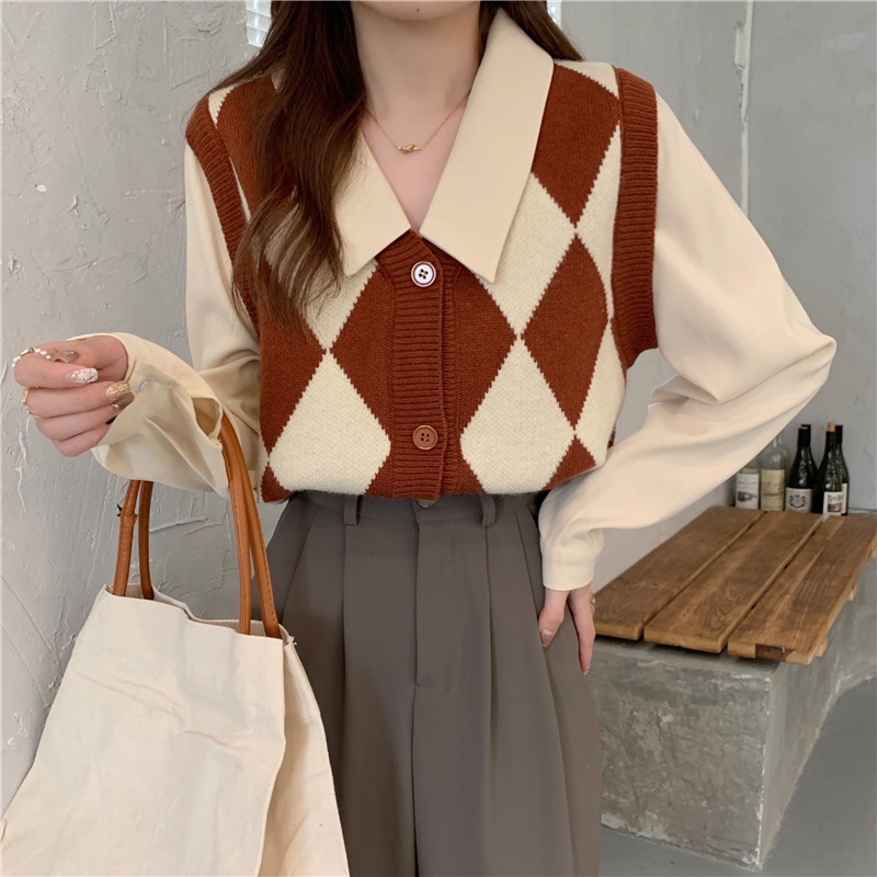 TINGYAXIU Áo sweater Dệt Kim Cổ Chữ V Thời Trang Thu Đông 2023