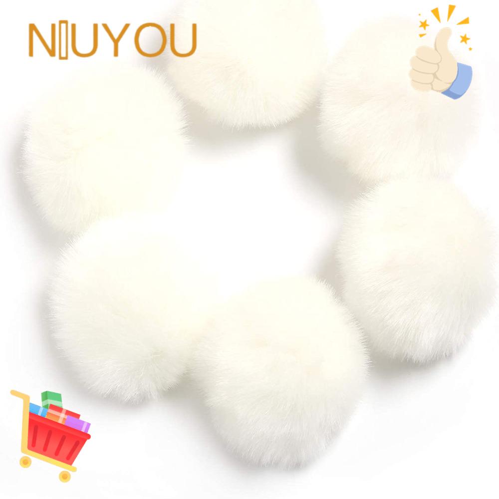 NIUYOU Set 6 Quả Cầu Lông Cáo Nhân Tạo 3.9inch / 10CM Trang Trí Găng Tay