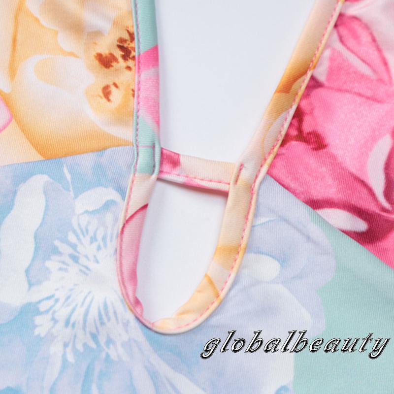 Đầm không tay dáng ôm Hở Lưng Cột Dây In Họa Tiết Hoa Cho Nữ