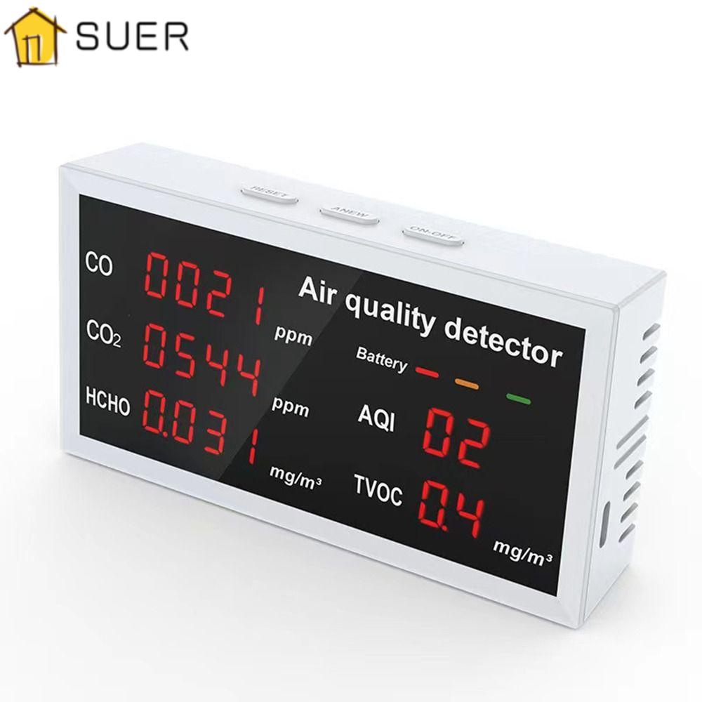 SUENIN Máy Dò Chất Lượng Không Khí CO2 5 Trong 1 Có Thể Sạc Lại Bằng Carbon Dioxide