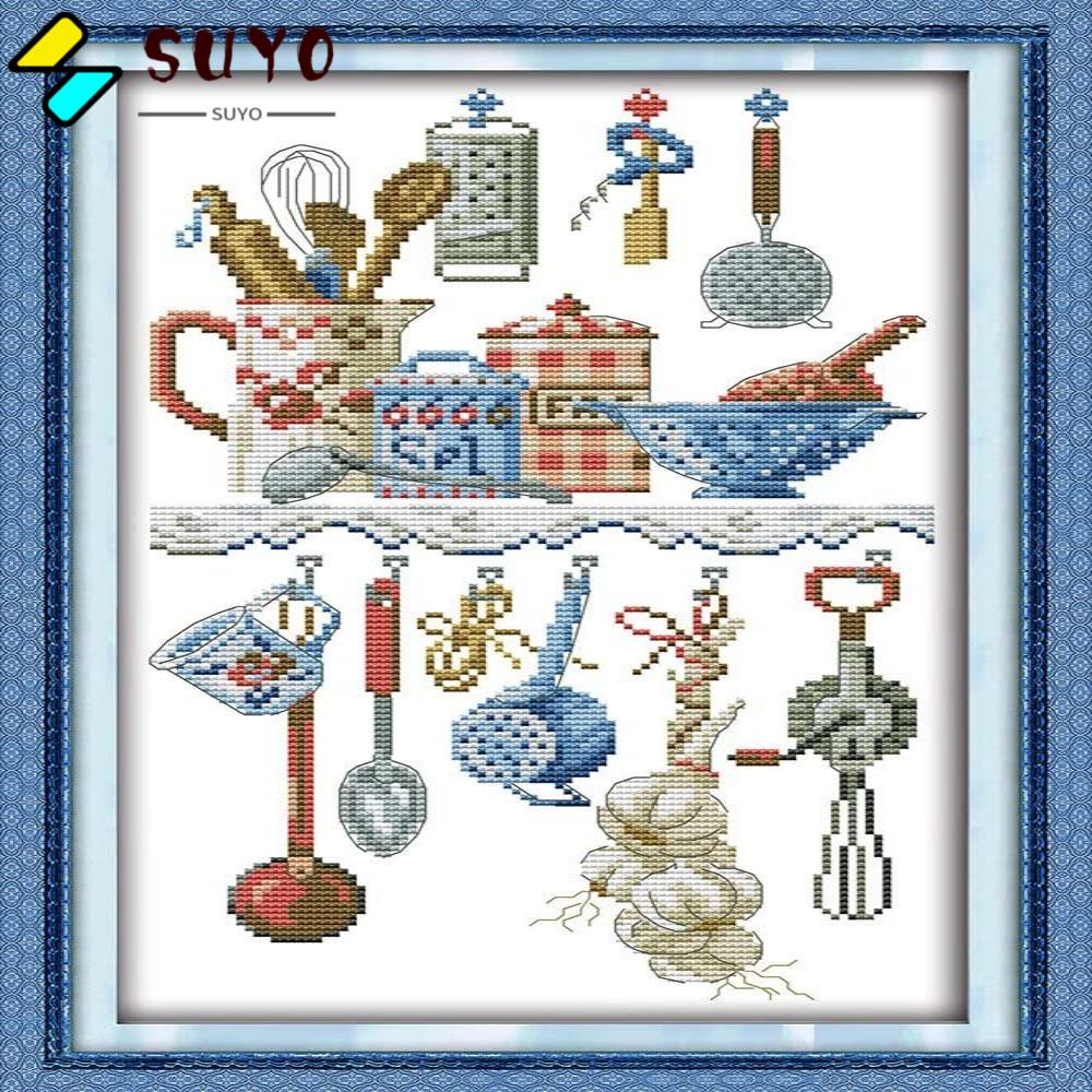 SUYO Bộ Dụng Cụ Thêu Tranh Chữ Thập 11.4X18.9 (inch) 11CT 3 Sợi Cho Người Mới Bắt Đầu
