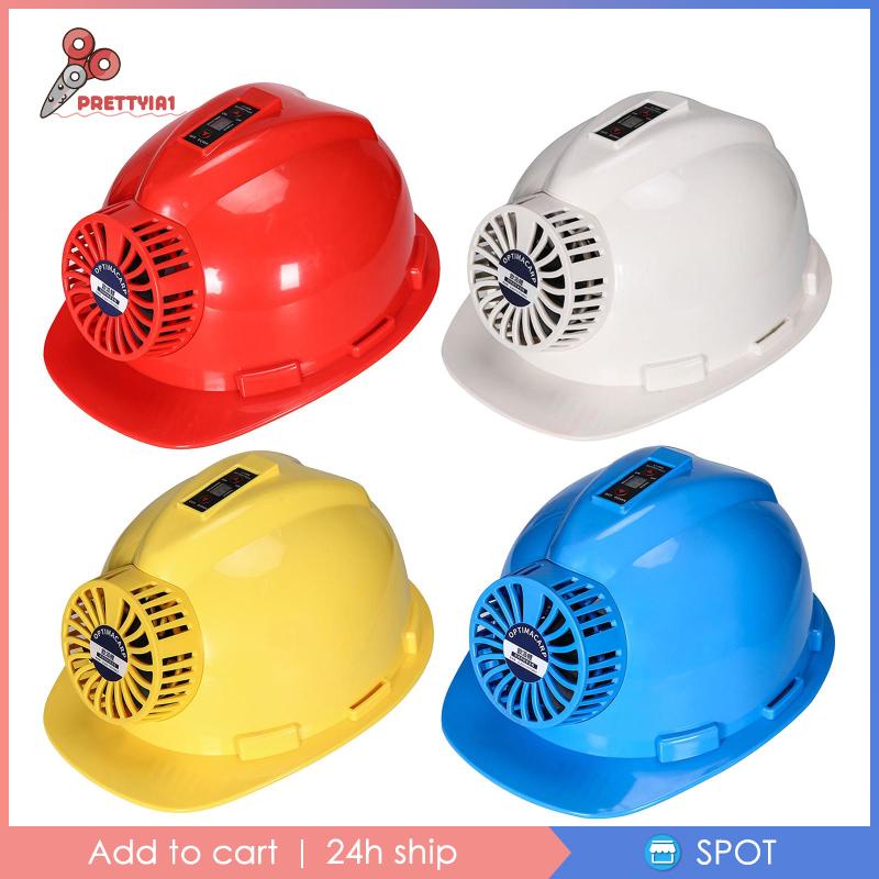 Mũ Xây Dựng Cứng Dày Dặn Có Quạt Sạc Bảo Vệ Khi Làm Việc Ngoài Trời