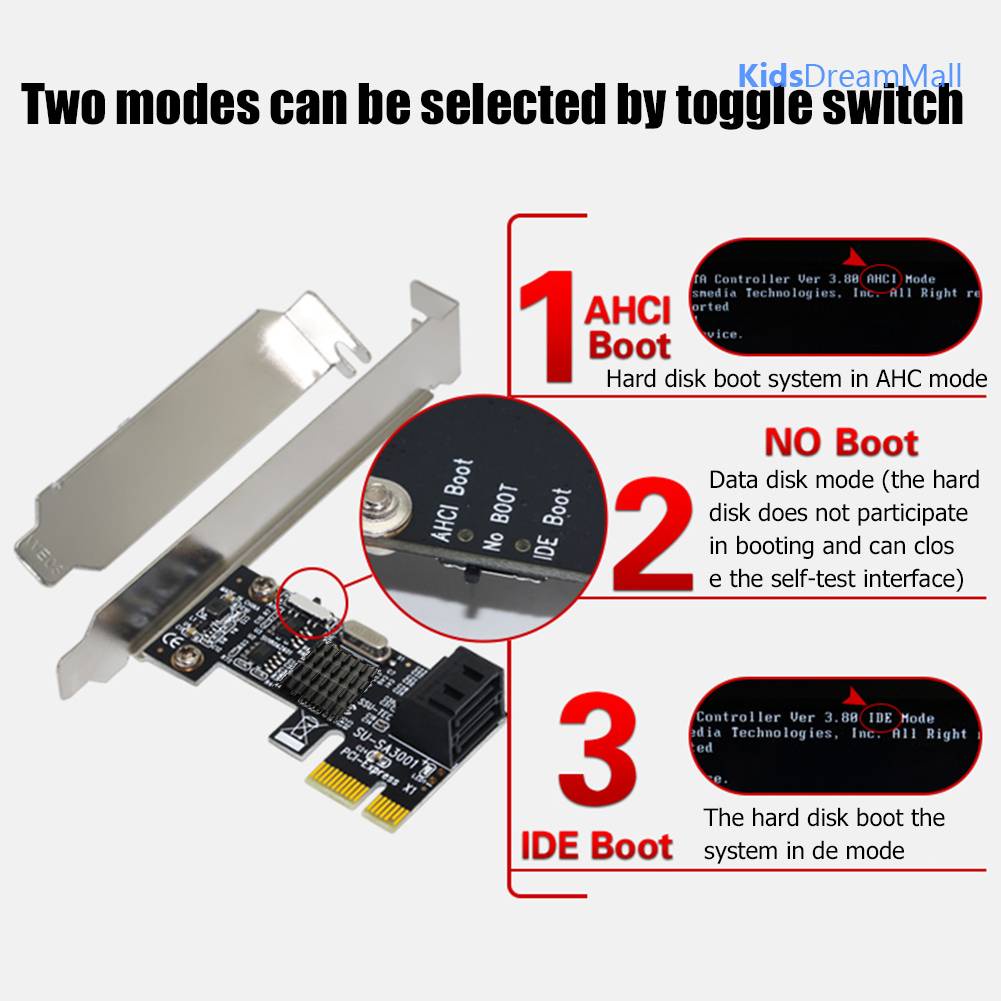 Card Chuyển Đổi SA3001 2 Cổng SATA III SATA 3.0 Sang PCIe 1X Kèm Giá Đỡ