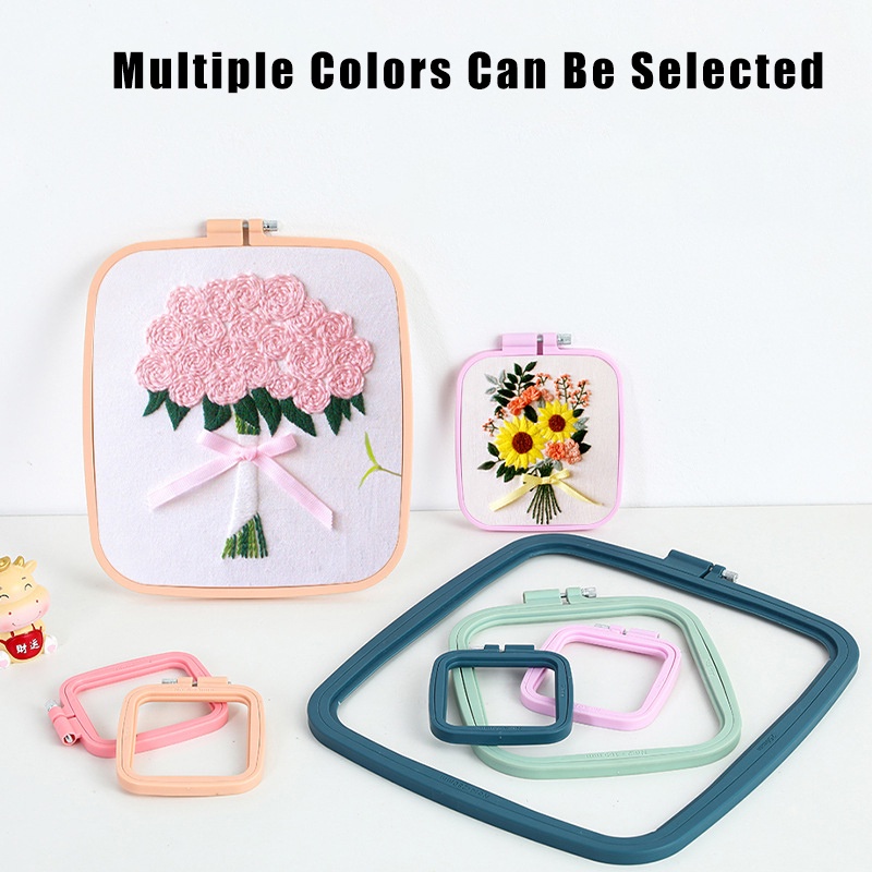 7 - 25cm vuông thêu Hoops nhựa tay may phụ kiện điều chỉnh chéo thêu kit thêu công cụ kéo dài