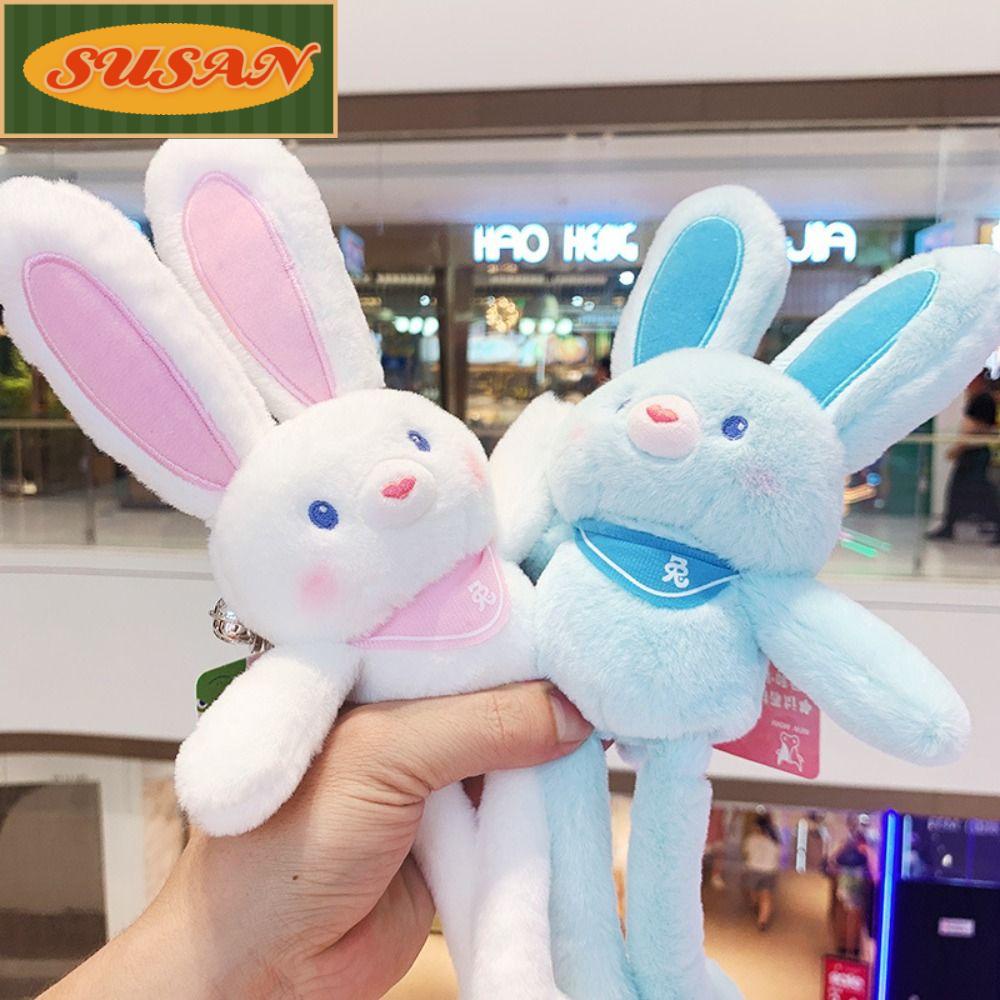 SUSANS Móc Khóa Hình Thỏ Kéo Tai Dễ Thương Vui Nhộn