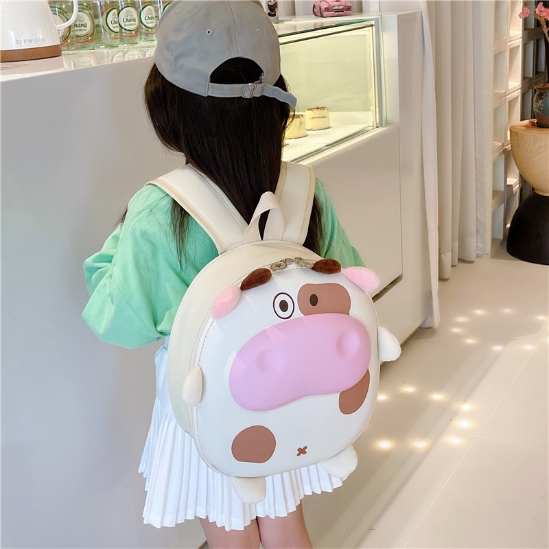 Doremi Balo Đi Học Họa Tiết Bò Hoạt Hình Dễ Thương Cho Trẻ Mẫu Giáo