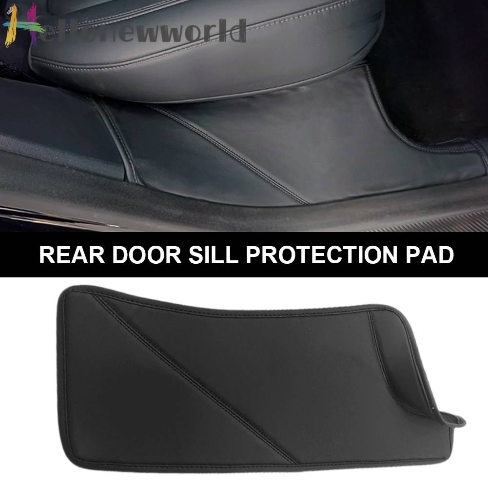 1 Cặp Đệm Da PU Chống Bẩn Bảo Vệ Cửa Sau Xe Hơi Tesla Model Y 22-23