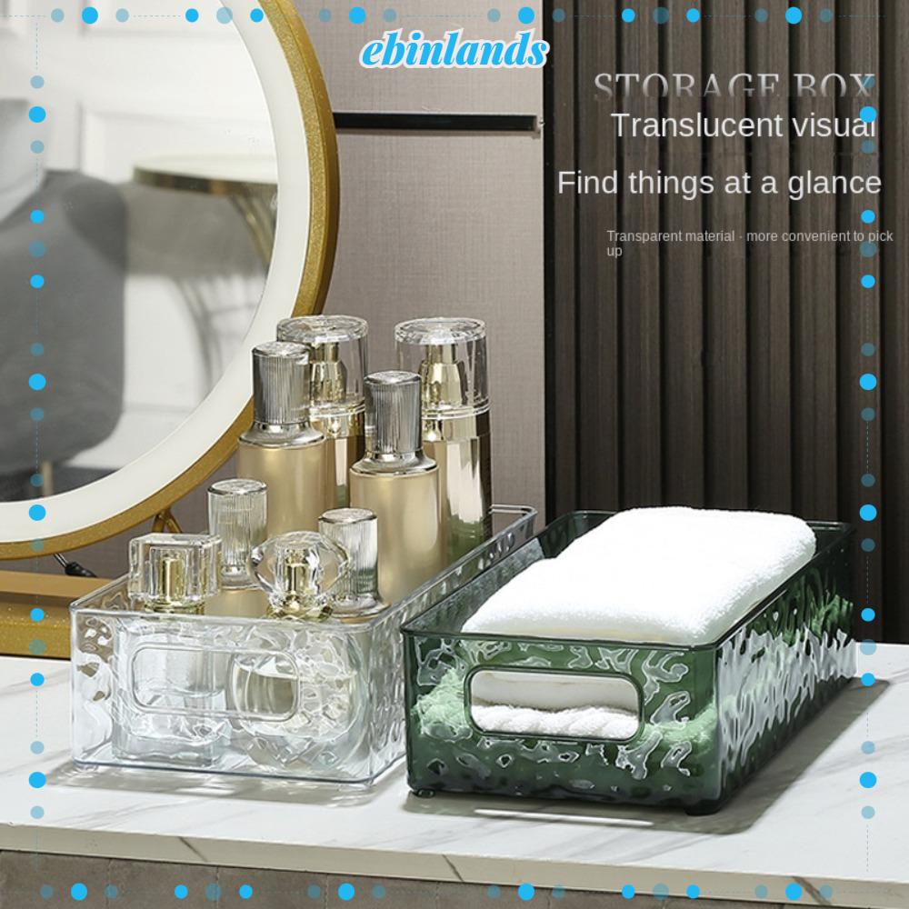 EBINLANDS Giỏ Nhựa Acrylic Trong Suốt Hình Chữ Nhật Đựng Mỹ Phẩm Để Bàn