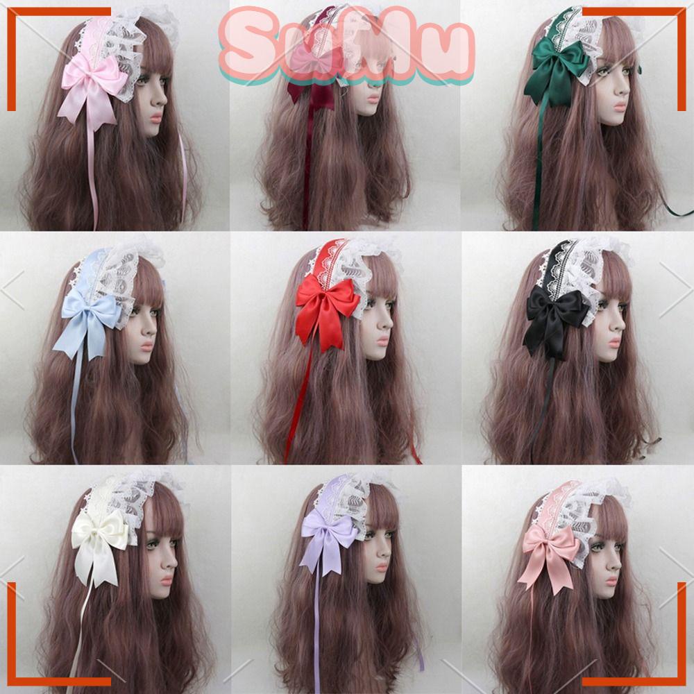 SUMU Băng Đô Ren Đính Nơ Hóa Trang Phong Cách Gothic Dễ Thương