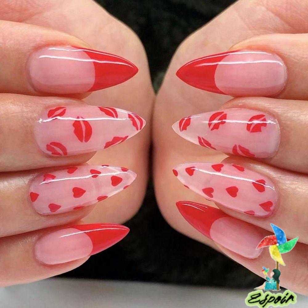ESPO Bộ 24 Móng Tay Giả Hình Trái Tim