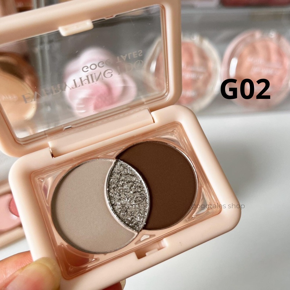 Bảng phấn mắt 3 ô kiêm tạo khối highlight GOGO TALES bling bling Small Square Box Eyeshadow Palette GT473 Gogotales