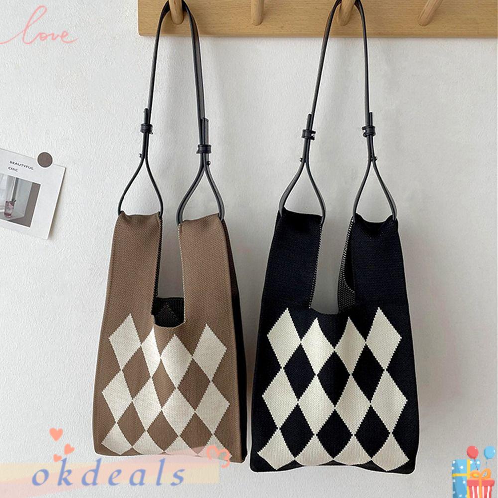 OKDEALS Túi Xách Đan Len Thiết Kế Thắt Nút Độc Đáo Thời