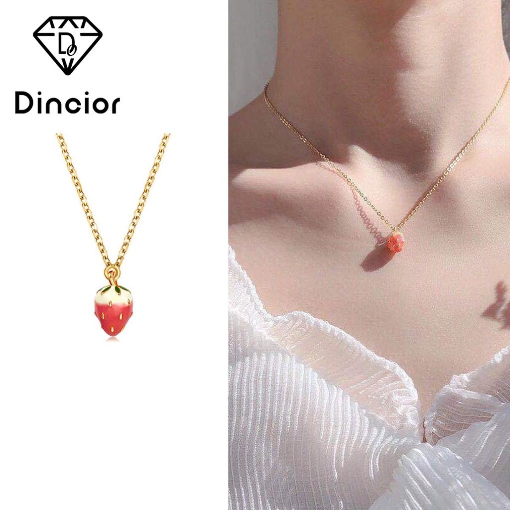 Vòng cổ Mặt Hình Trái Dâu Nhỏ Dễ Thương Cho Nữ