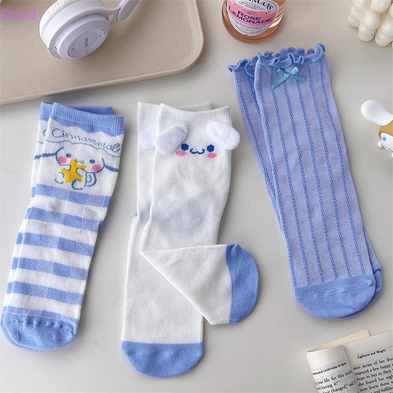 Sun1 > Vớ Cotton Cổ Vừa Thoáng Khí Họa Tiết Hoạt Hình Cinnamoroll Nhật Bản Đáng Yêu Dành Cho Bé Gái