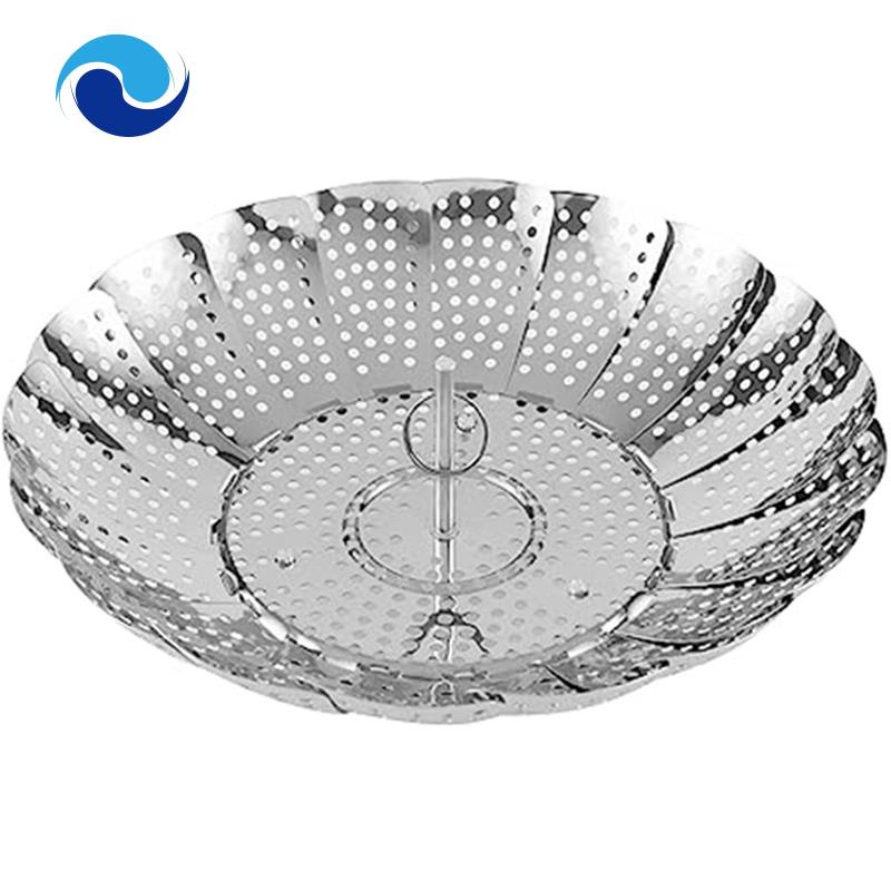 1 Rổ Hấp Rau Củ Quả Bằng Thép Không Gỉ Cao Cấp Có Thể Gấp Gọn