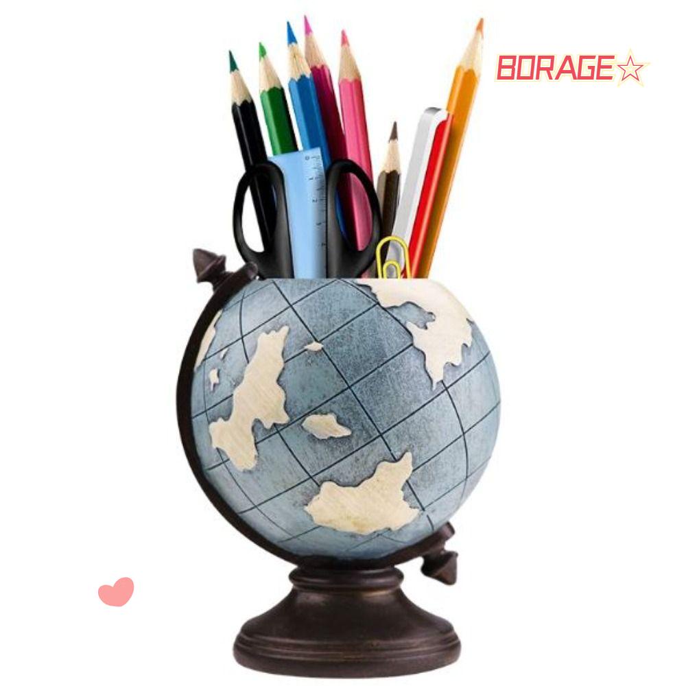 BORAG Giá Đỡ Bút Bằng Nhựa Resin Màu Xanh Dương Độc Đáo Trang Trí Nhà Cửa / Văn Phòng