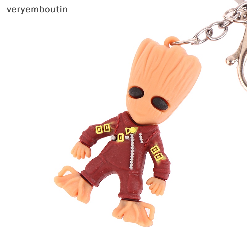 Móc Khóa Silicon Hình Groot Rocket Raccoon Phim Guardians of the Galaxy Dễ Thương Cho Nữ