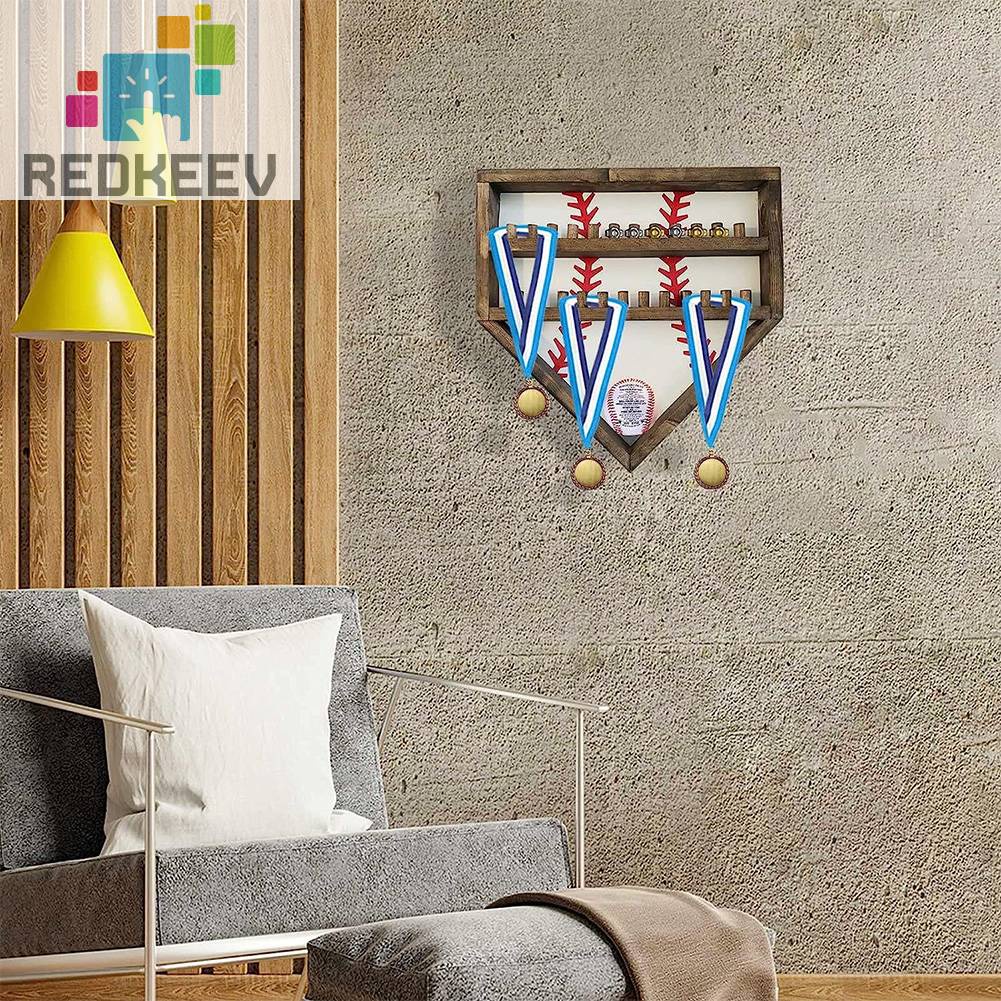 Giá Đỡ Bóng Chày Bằng Gỗ Gắn Tường Tiện Lợi Dành Cho Trẻ Em