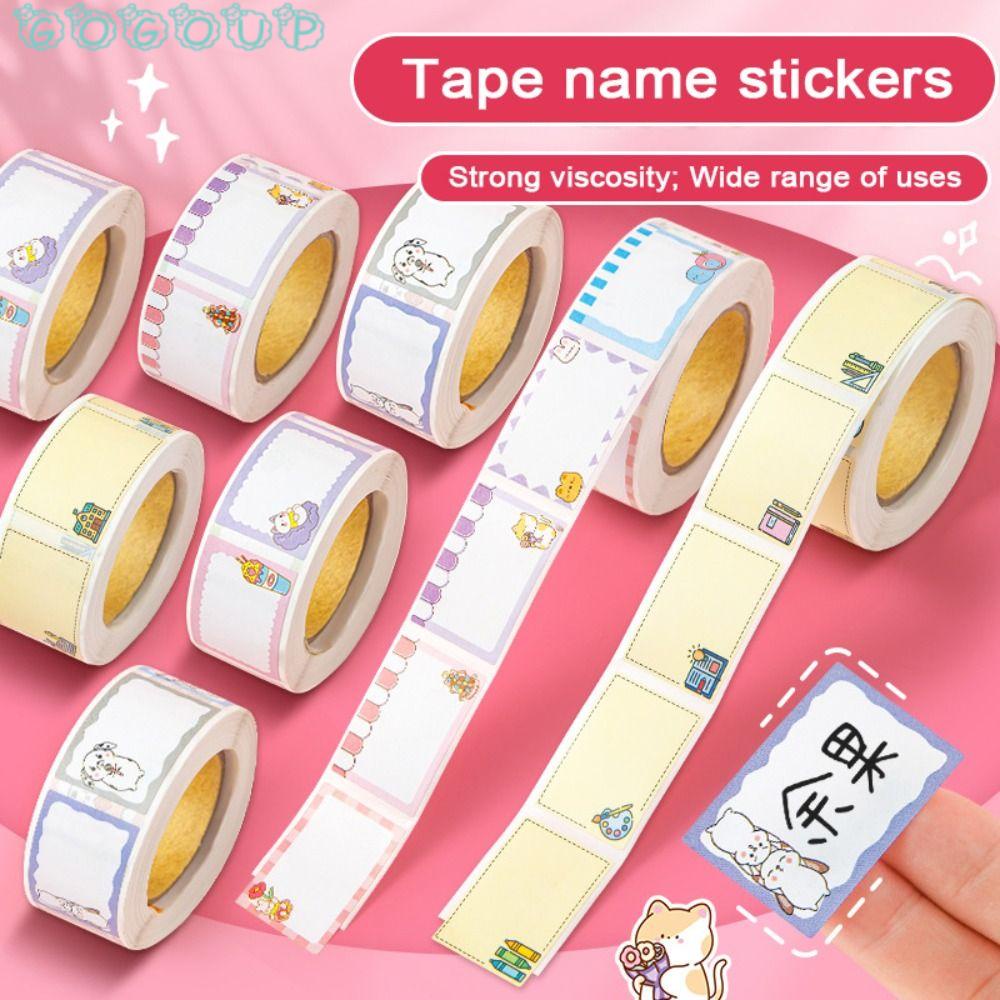 GOGOUP Bộ 2 Cuộn Nhãn Dán Chai Lọ / Sổ Tay Diy Hình Động Vật Hoạt Hình Trang Trí Văn Phòng